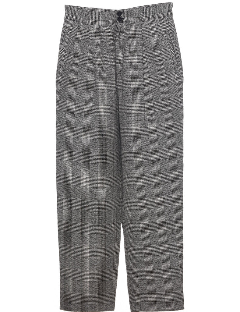 Wool Checked Pattern Trousers - W28 L27