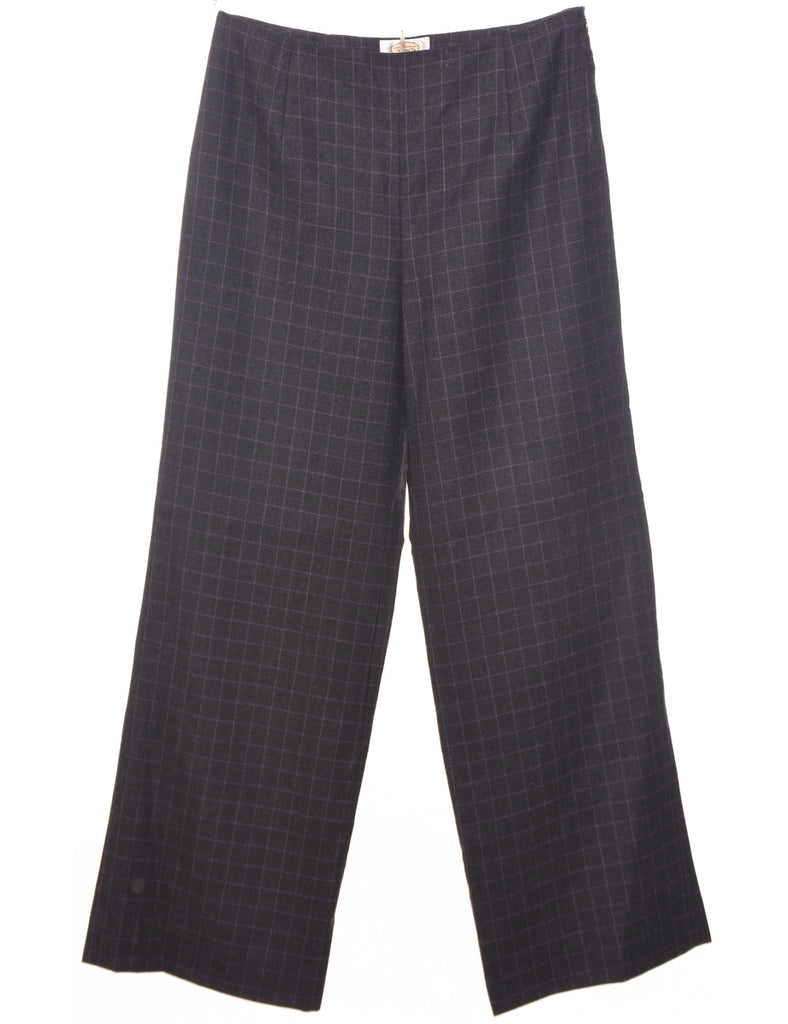 Wool Checked Pattern Trousers - W29 L29