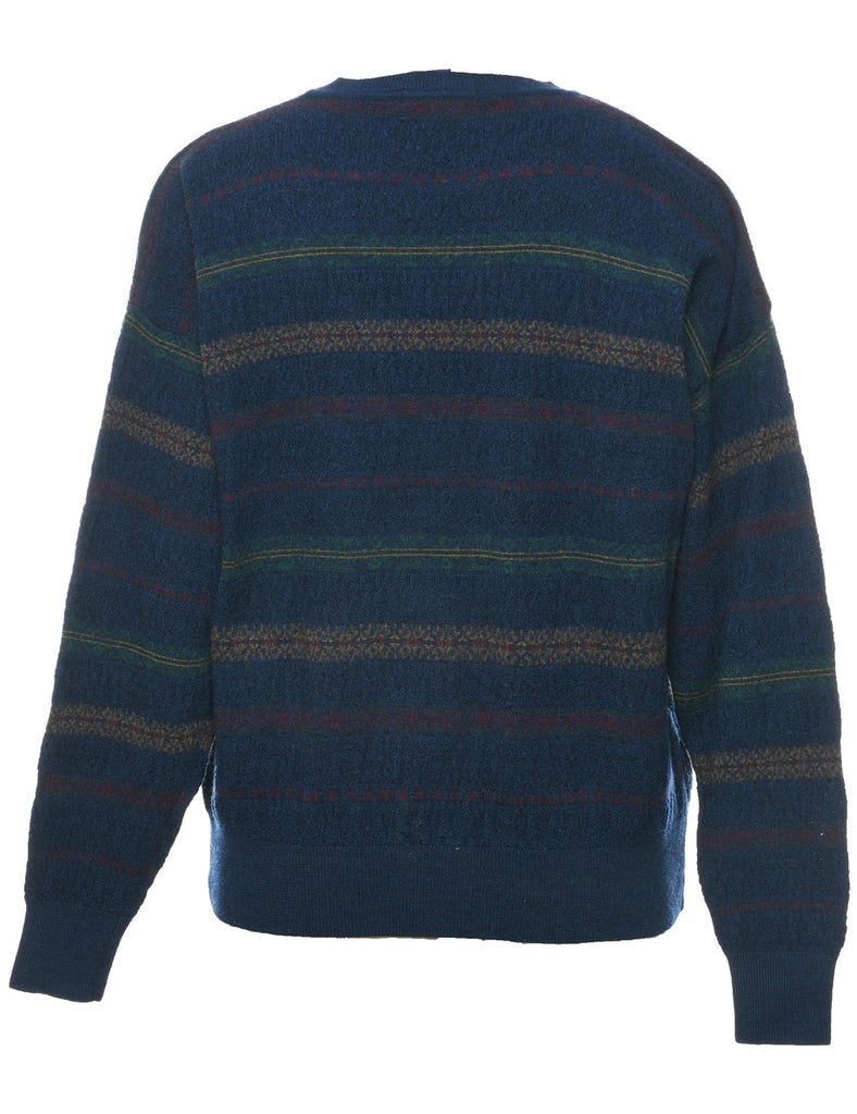 Wool Nautica Striped Jumper - L