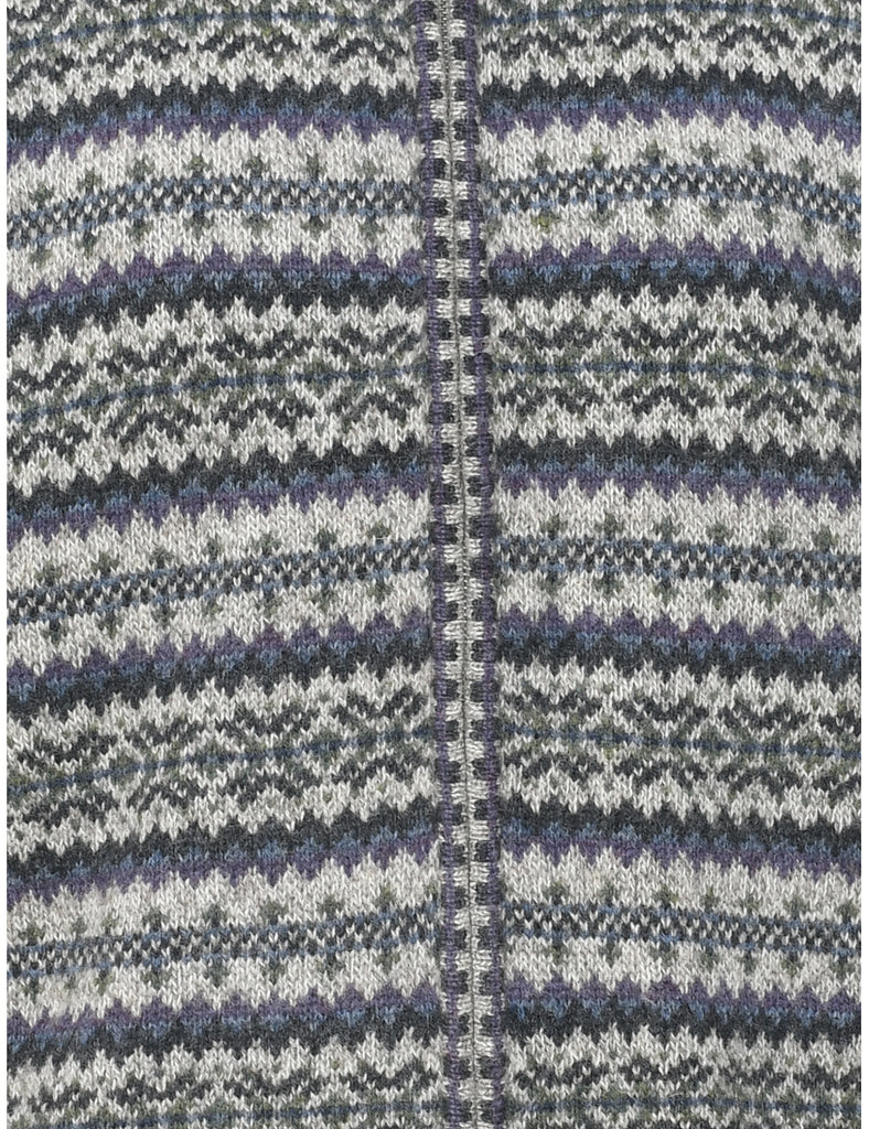 Wool Nordic Cardigan - L