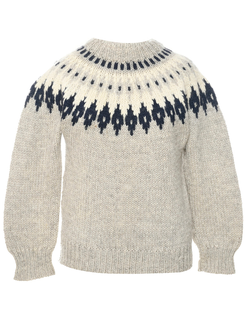 Wool Nordic Jumper - M