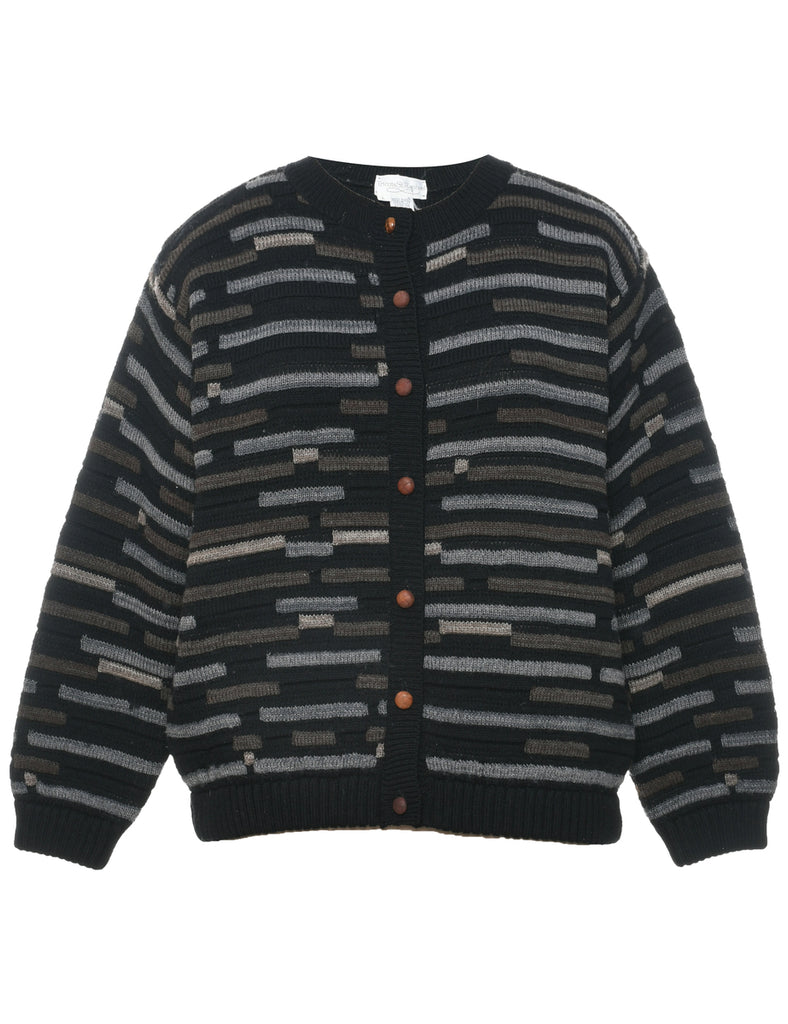 Wool Patterned Cardigan - L