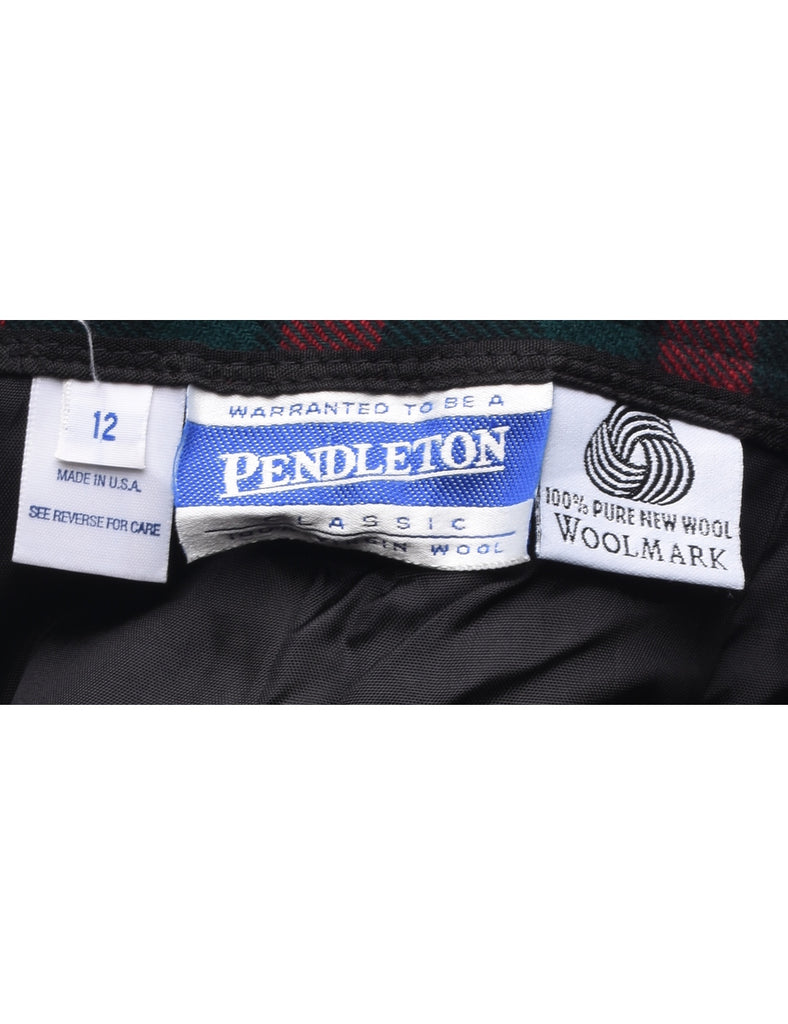 Wool Pendleton Checked Pattern Trousers - W30 L29