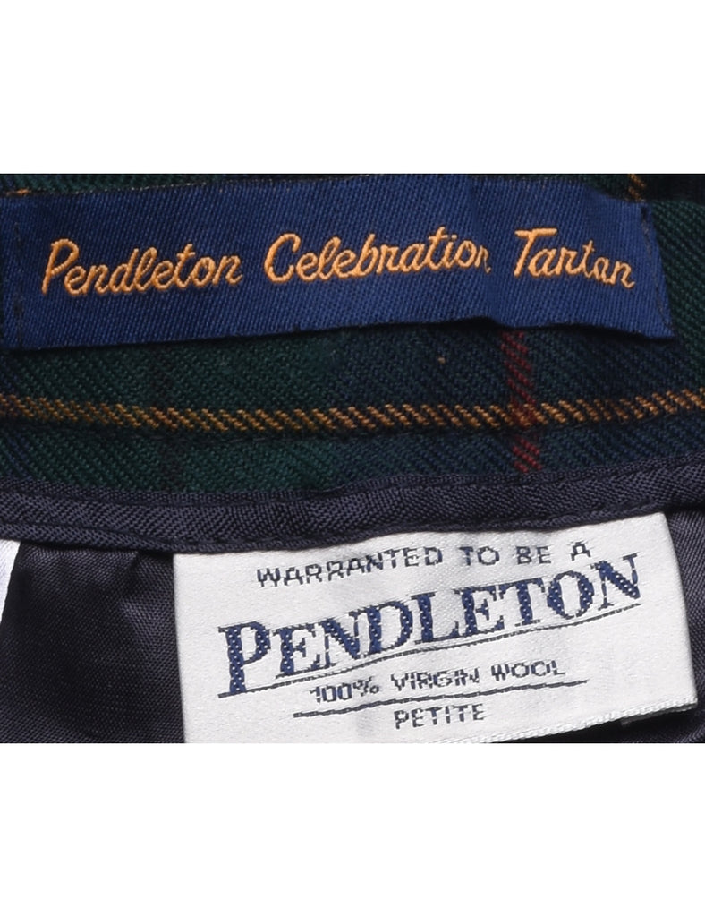 Wool Pendleton Checked Pattern Trousers - W26 L27