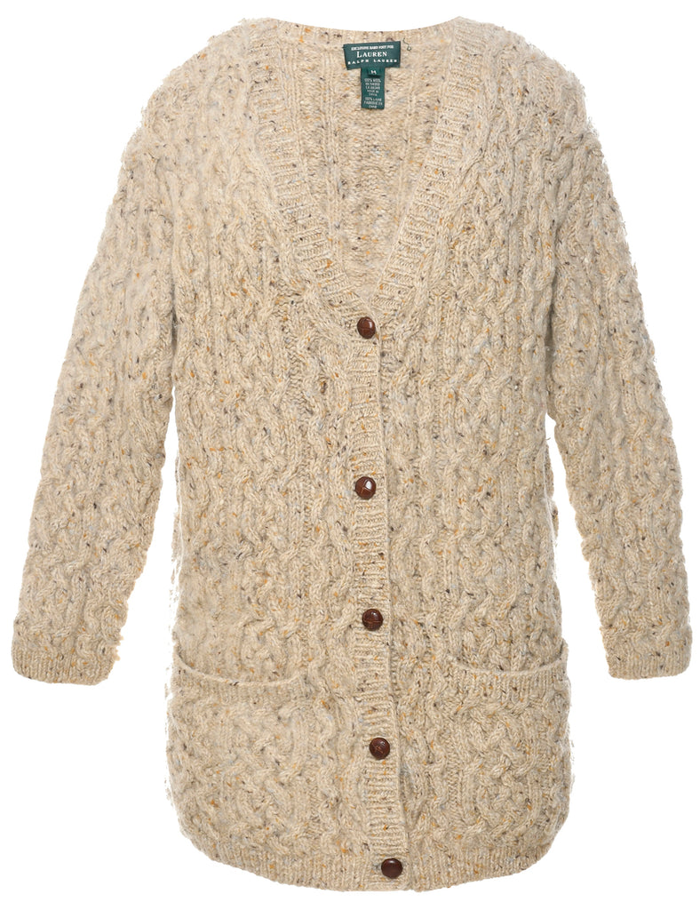 Wool Ralph Lauren Cable Knit Cardigan - M