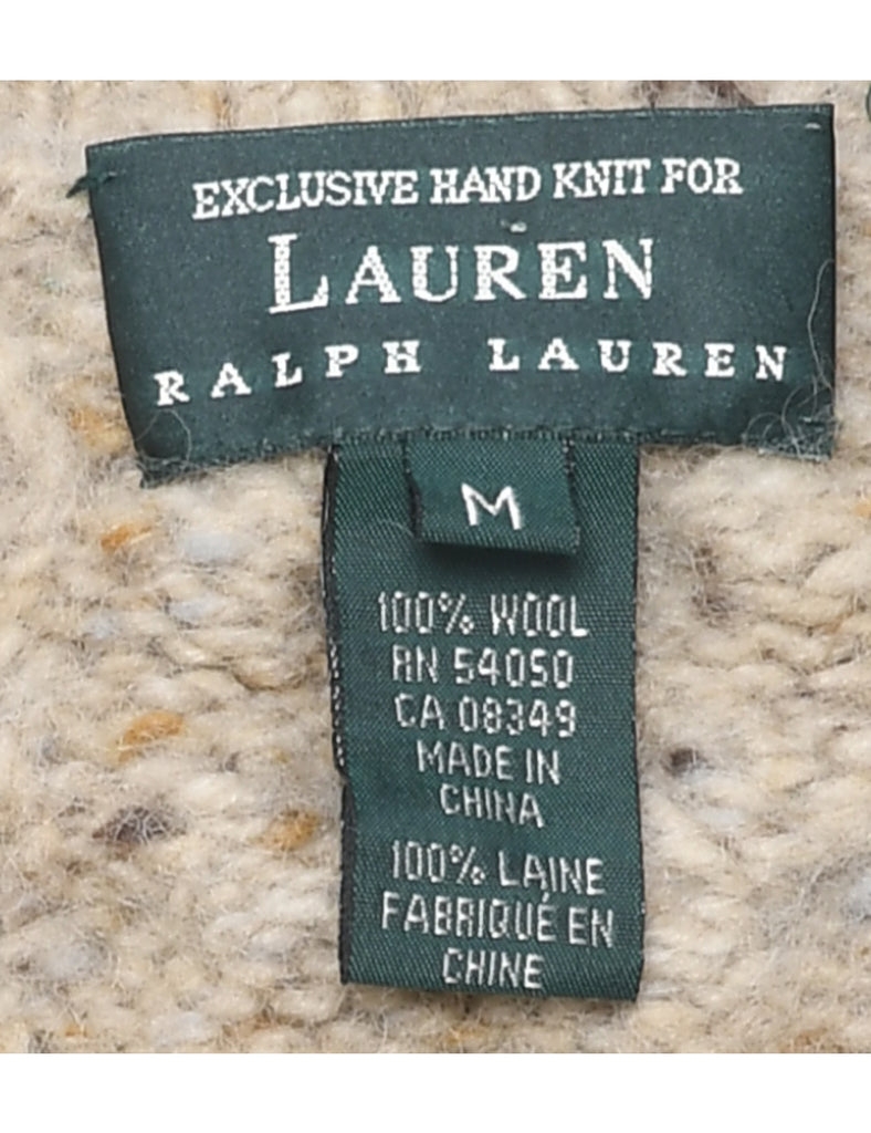 Wool Ralph Lauren Cable Knit Cardigan - M