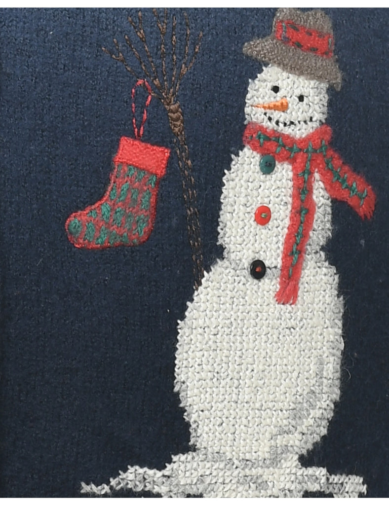 Wool Snowman Christmas Vest - L