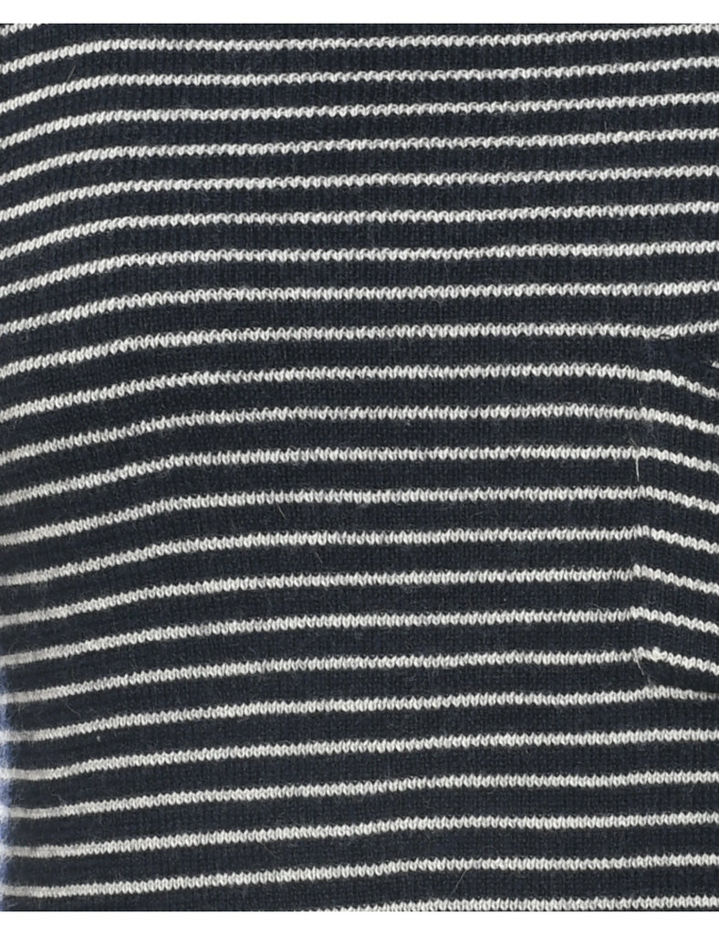 Wool Striped Turtleneck Jumper - L