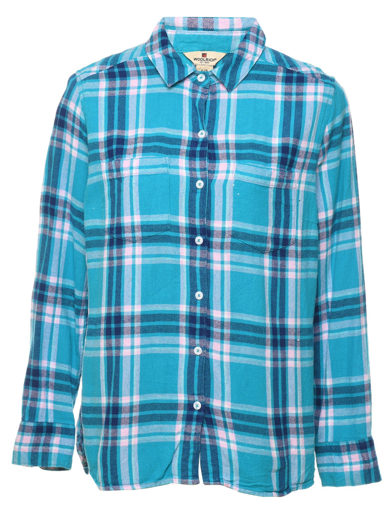 Woolrich Aqua Blue Checked Shirt - L