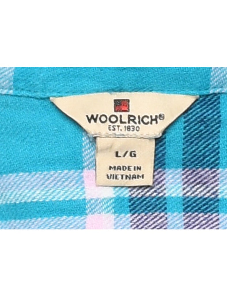 Woolrich Aqua Blue Checked Shirt - L