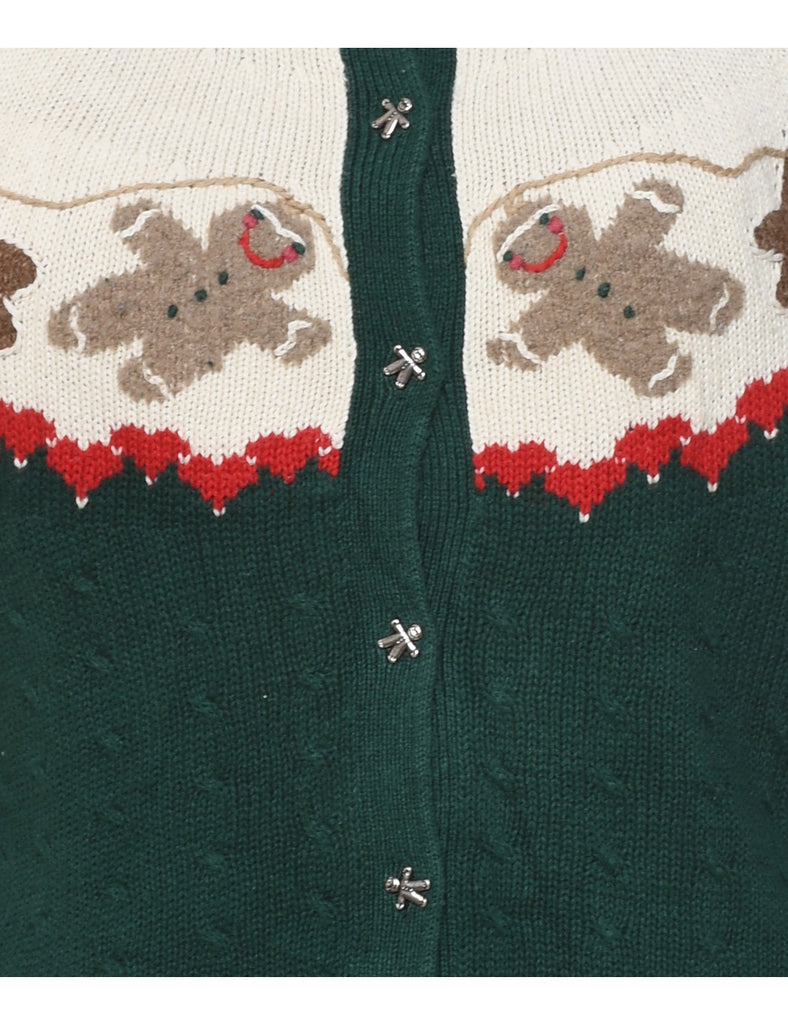 Woolrich Teddy Bear Print Christmas Cardigan - S