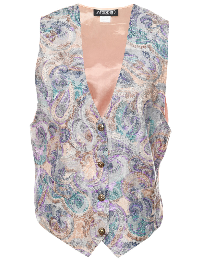 Wrapper Paisley Pattern Waistcoat - S