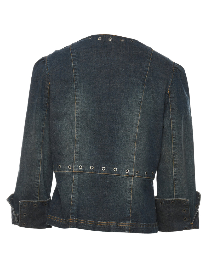 Y2K Faded Wash Denim Jacket - M