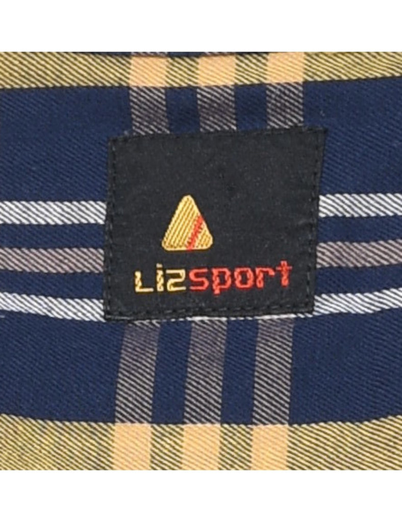 Yellow & Navy 1990s Flannel Checked Shirt - L