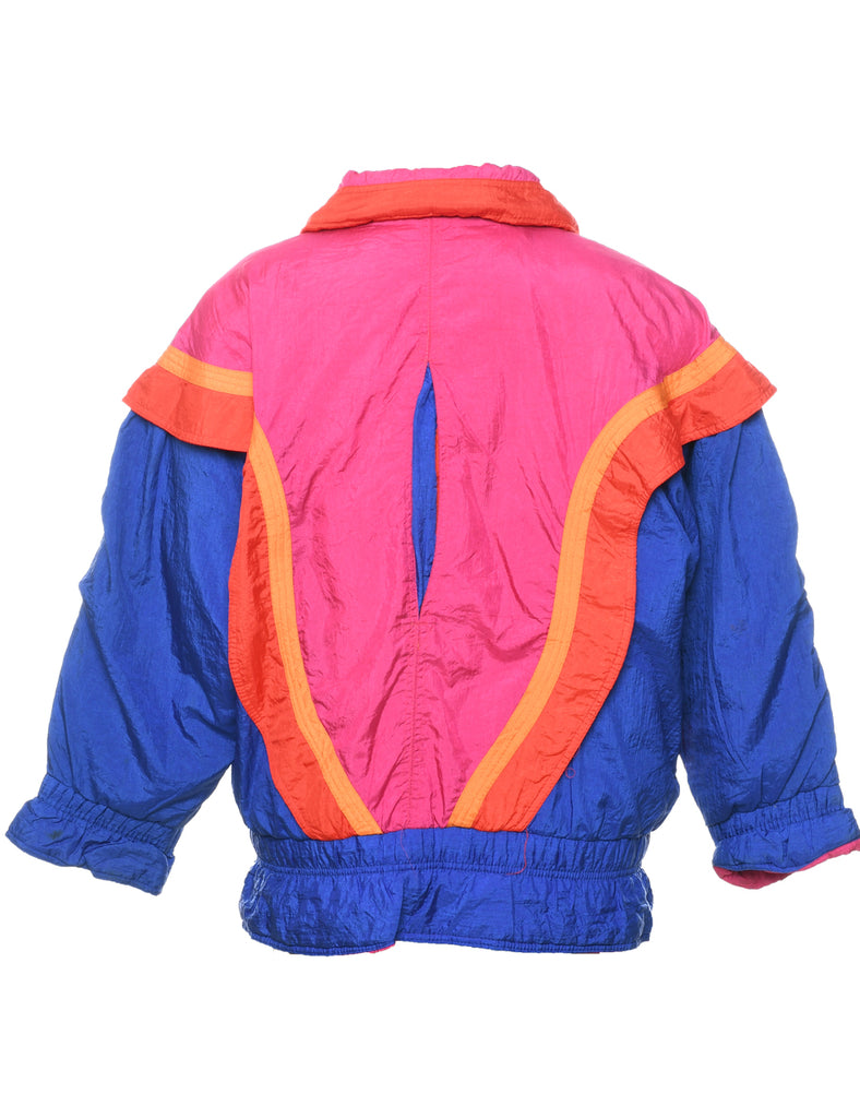 Zip Front Colour Block Ski Jacket - S