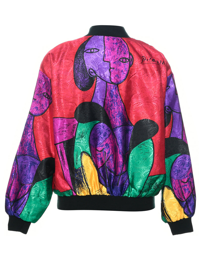 Zip Front Picasso Bomber Jacket - L