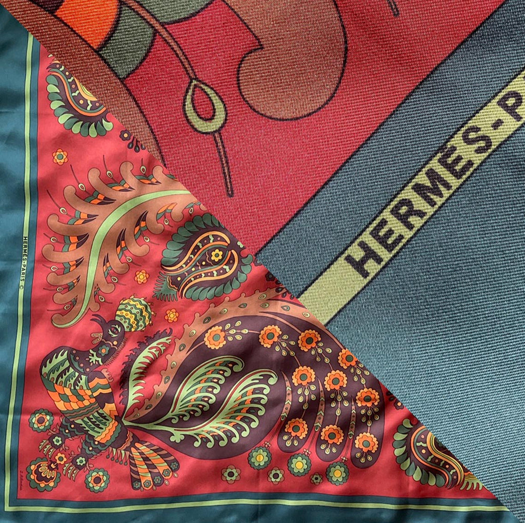 Rare 1971 Hermes 'Skyros' Pattern Silk  Scarf 100% silk (Copy)