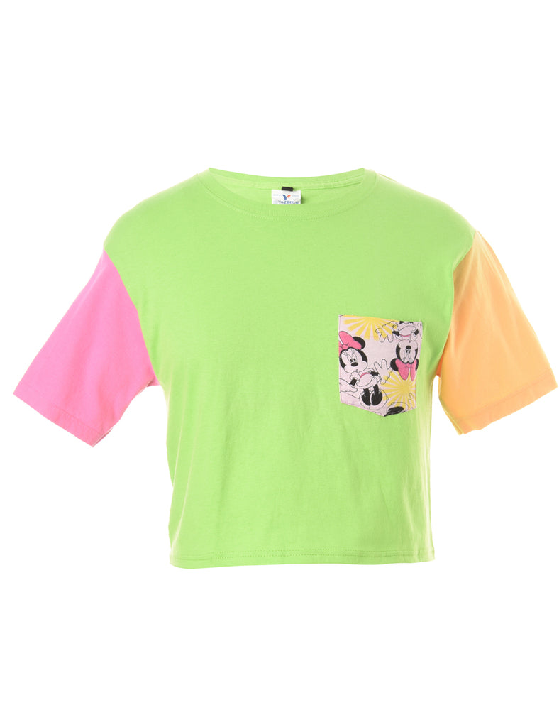 Reworked Disney Pocket Colour Block T-shirt - XS