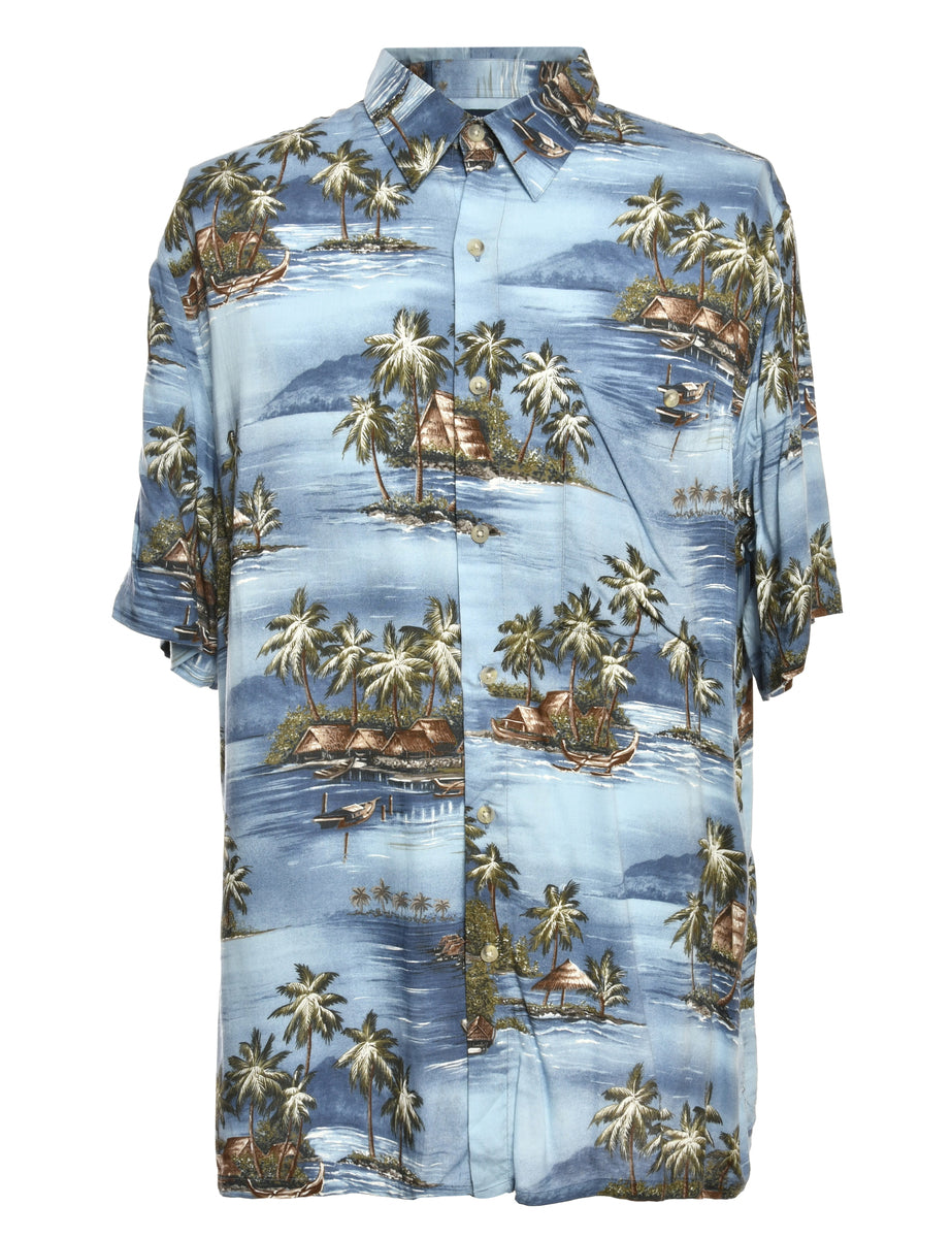 Men's Croft & Barrow Blue & Green Croft & Barrow Tropical Hawaiian ...