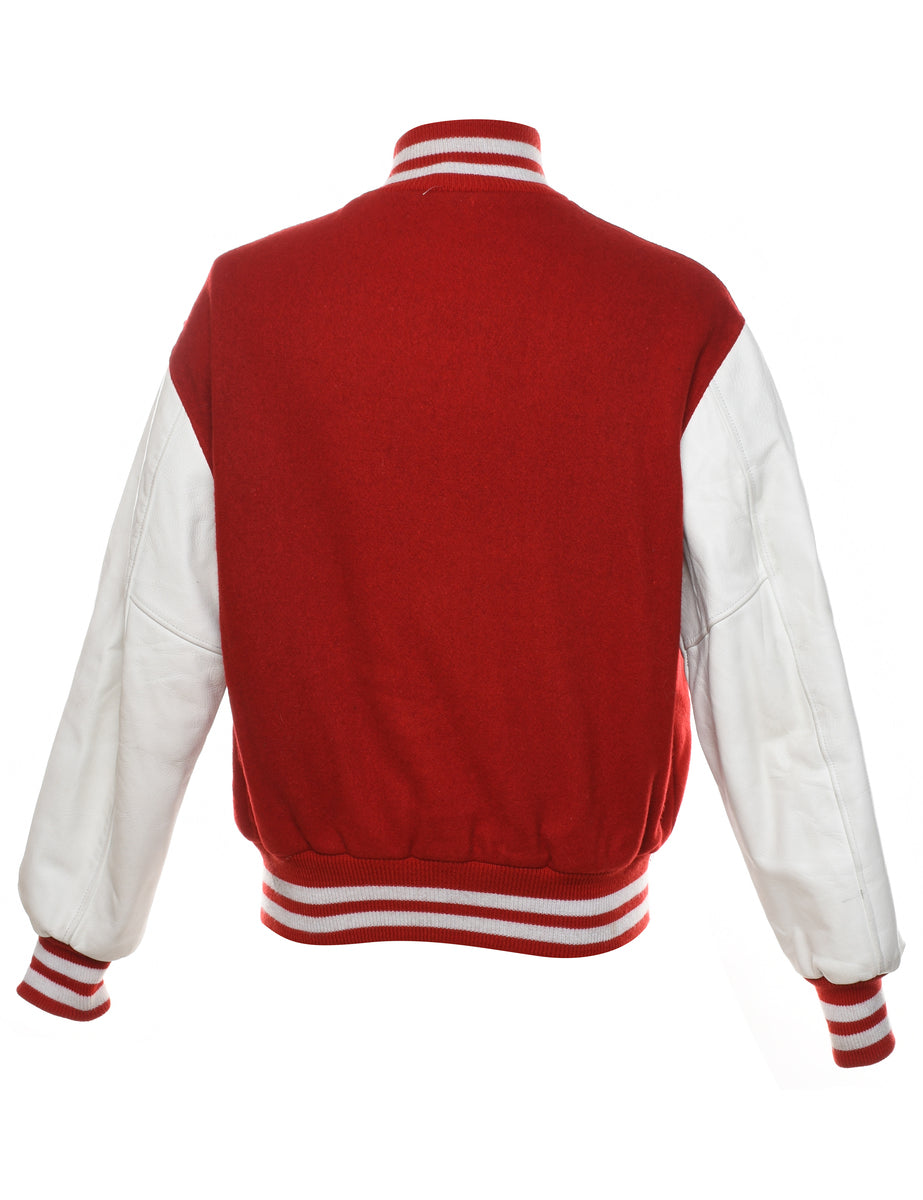 Maroon and hot sale white jacket