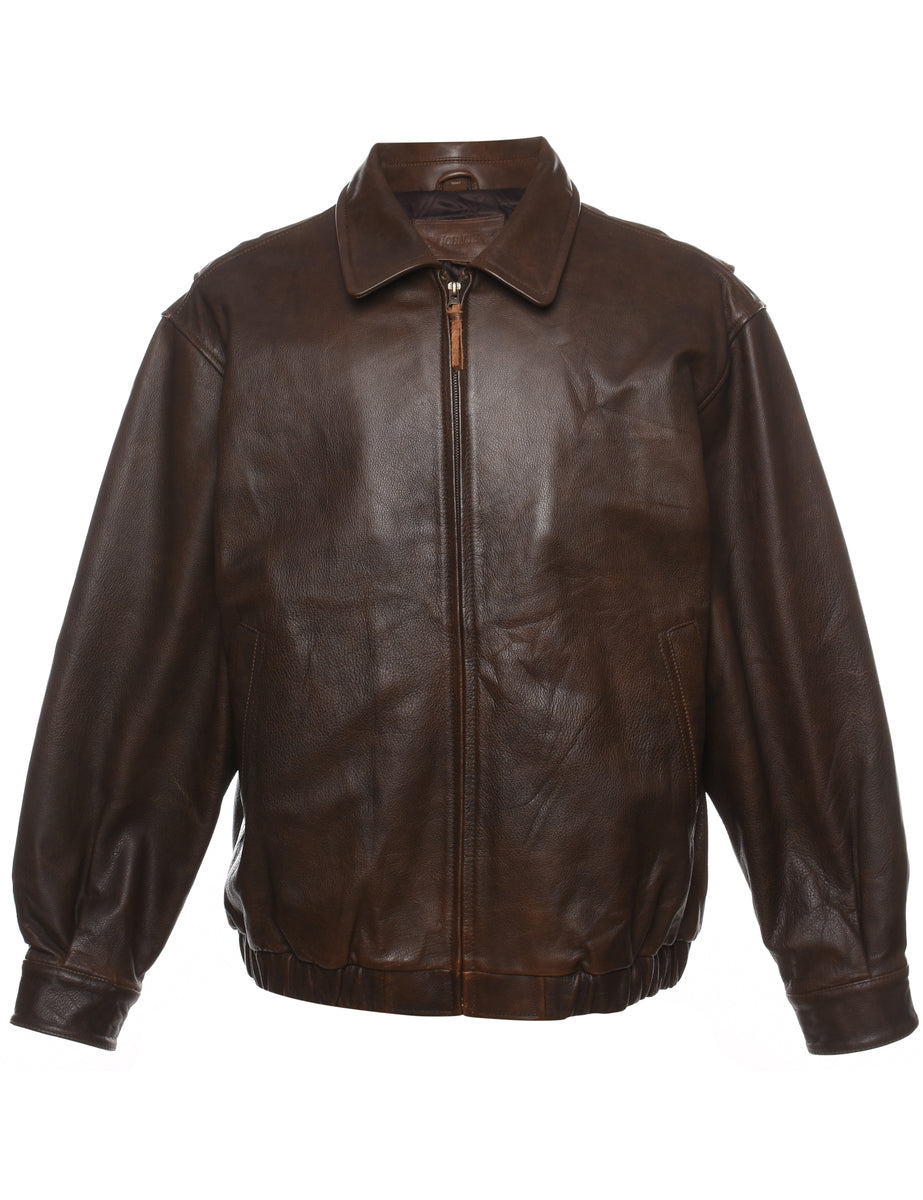 St john's bay leather hotsell bomber jacket