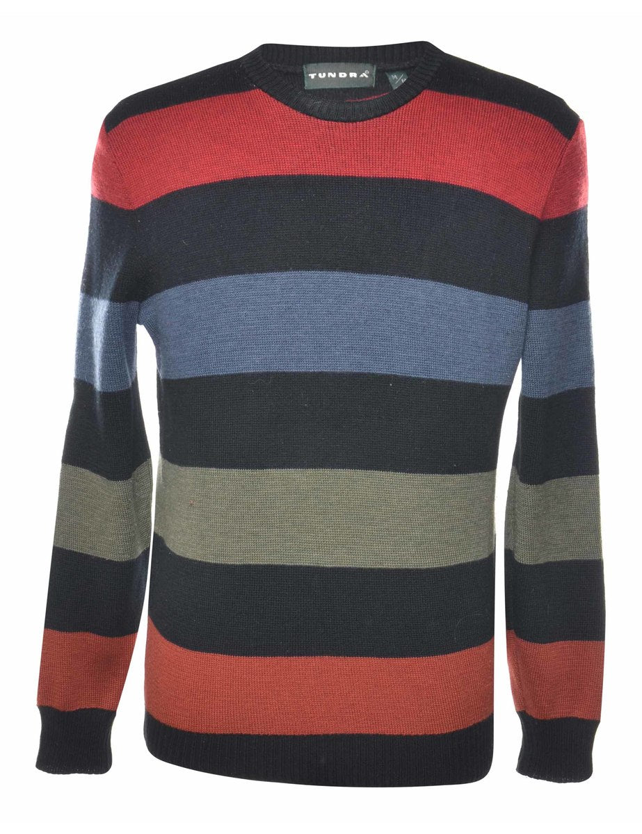 Multi coloured outlet striped jumper mens