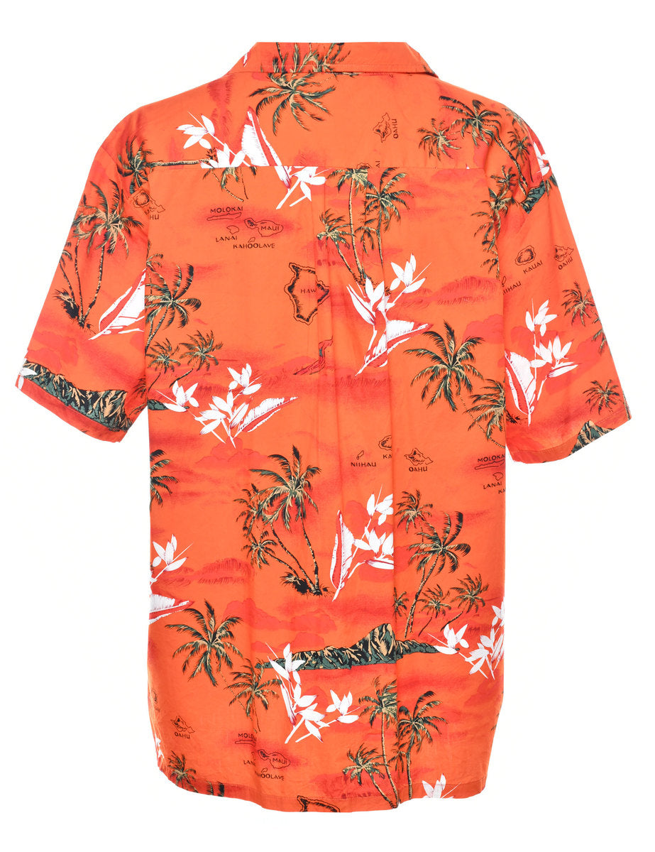 Cheap Custom Orange Teal-Navy 3D Pattern Design Sun Beach Hawaii Palm Trees Performance  T-Shirt Free Shipping – CustomJerseysPro