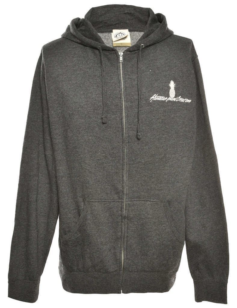 Black Printed Hoodie - L