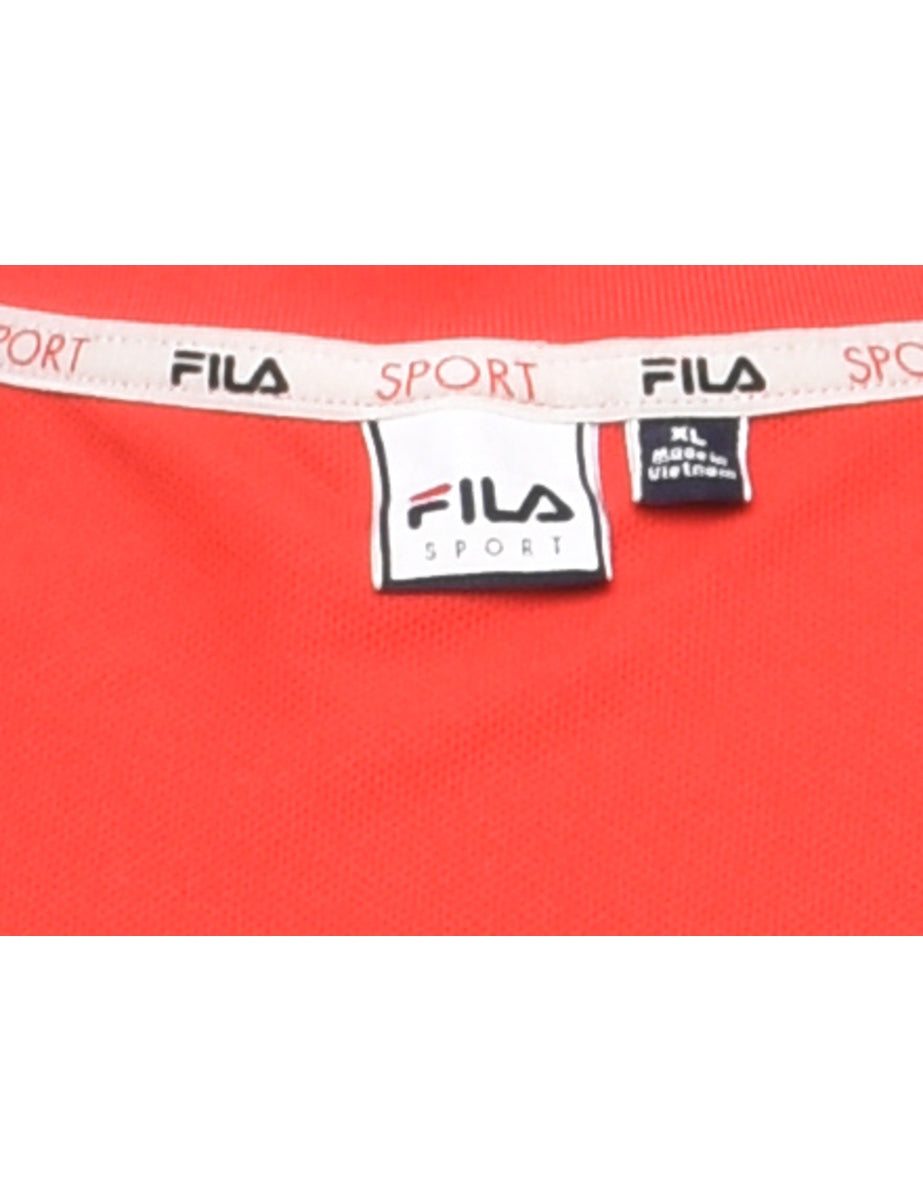 Unisex Fila Fila Plain Red Nylon T-shirt Red, XL