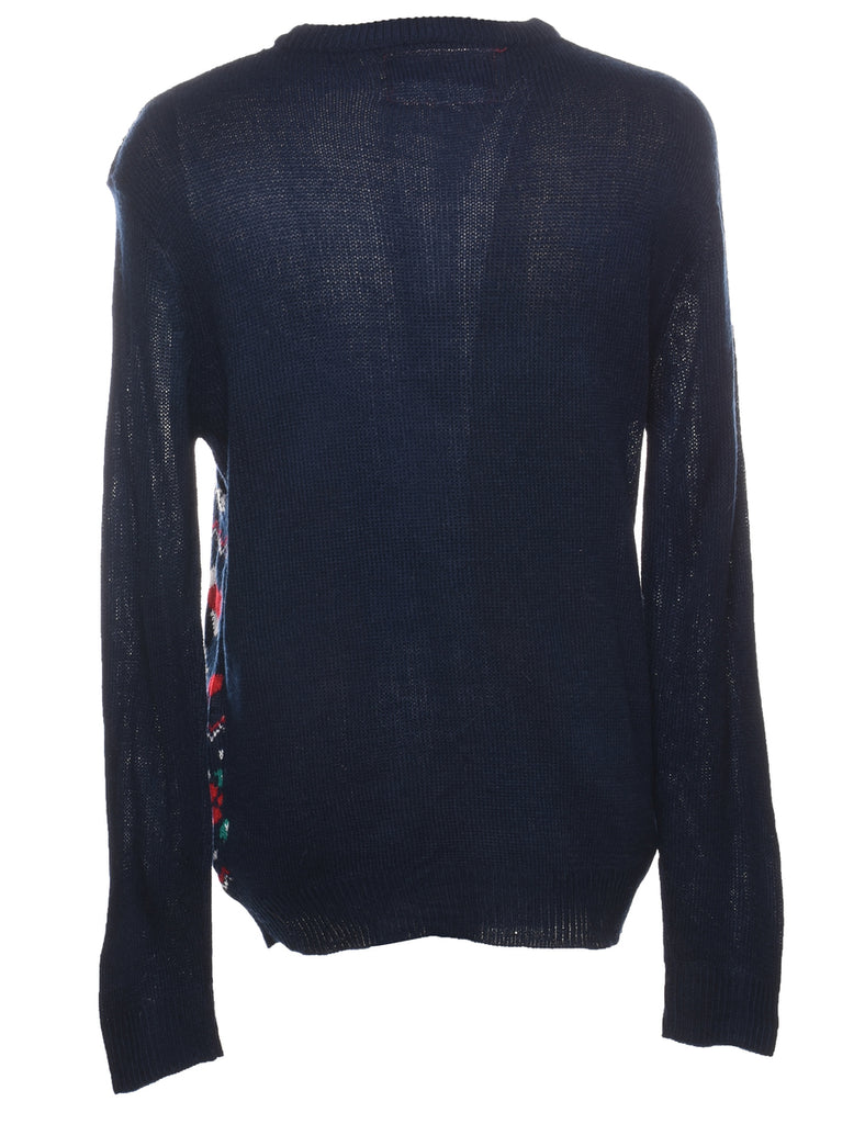 Navy Christmas Jumper - L