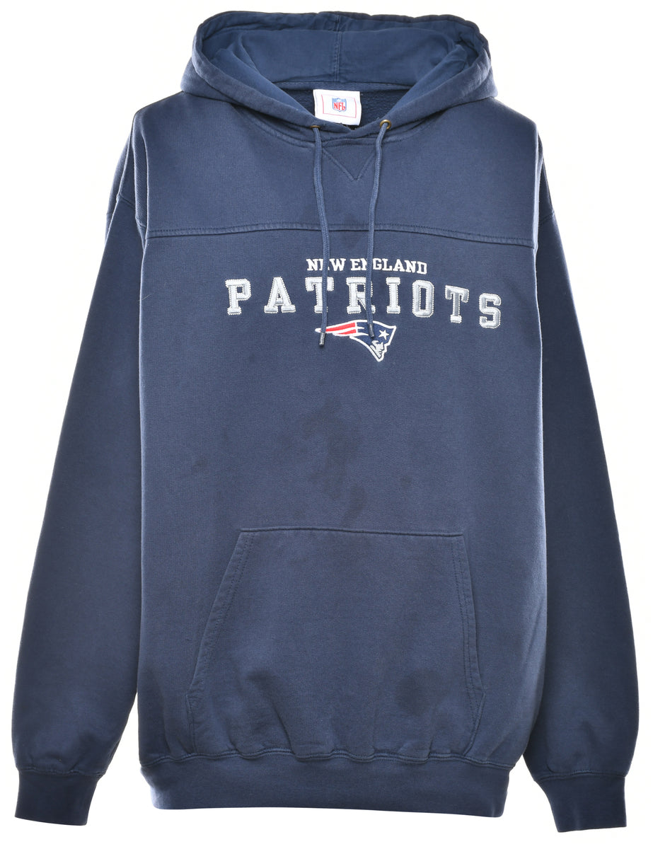 Unisex NFL New England Patriots Hooded Sports Sweatshirt Blue, L