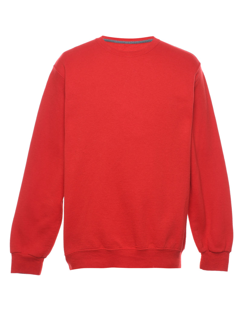 Red Plain Sweatshirt - M