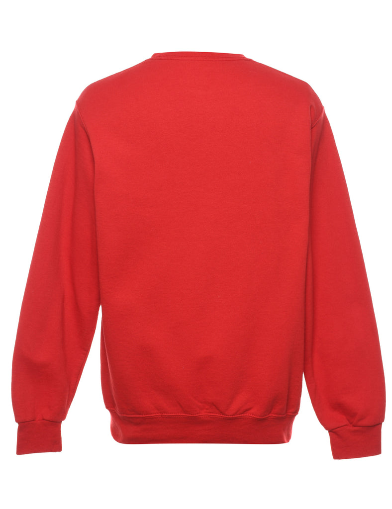 Red Plain Sweatshirt - M