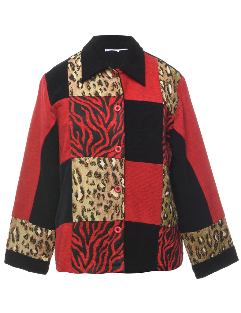 Button Front Tapestry Jacket - M