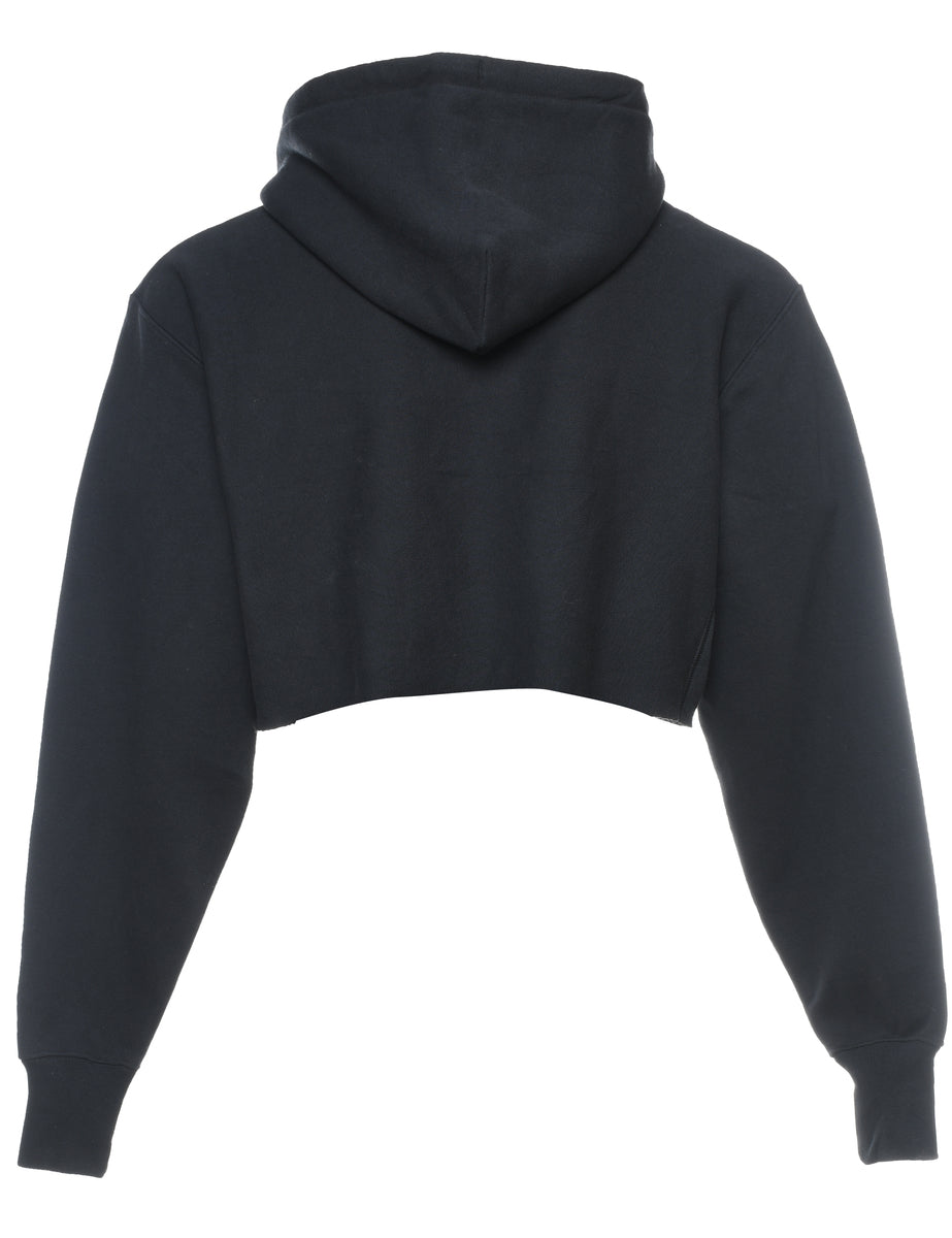 Champion reverse weave cropped cheap hoodie black