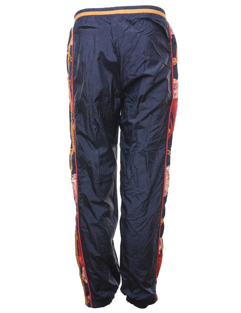 Navy & Orange Contrast Track Pants - W28