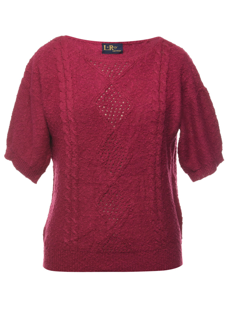 Patterned Plum Jumper - M