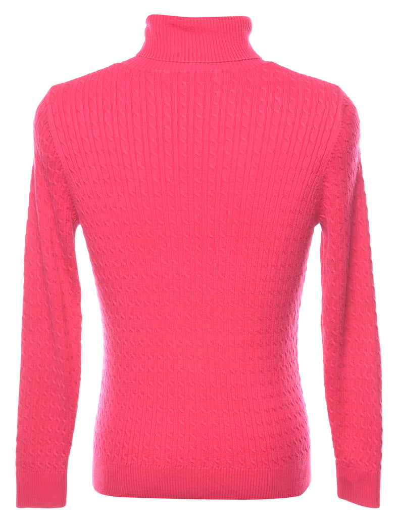 Pink Polo Neck Jumper - M