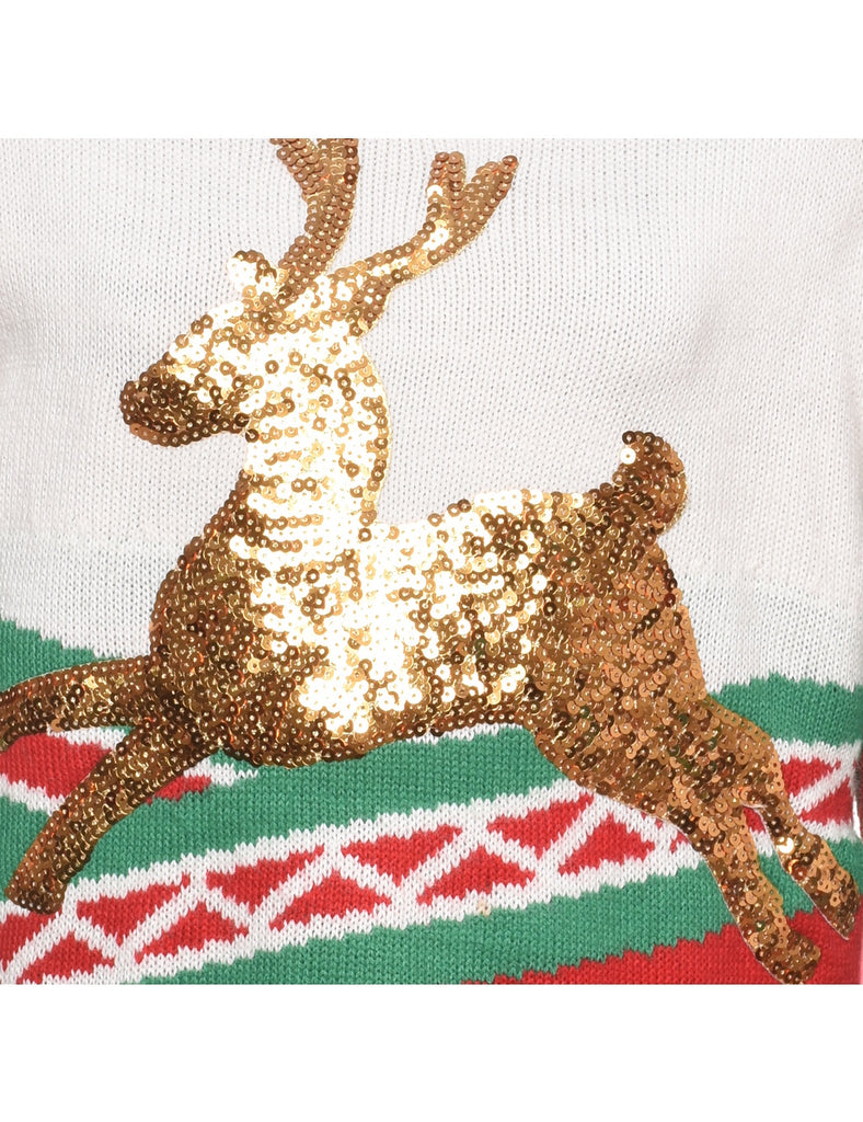 Reindeer Christmas Jumper - M