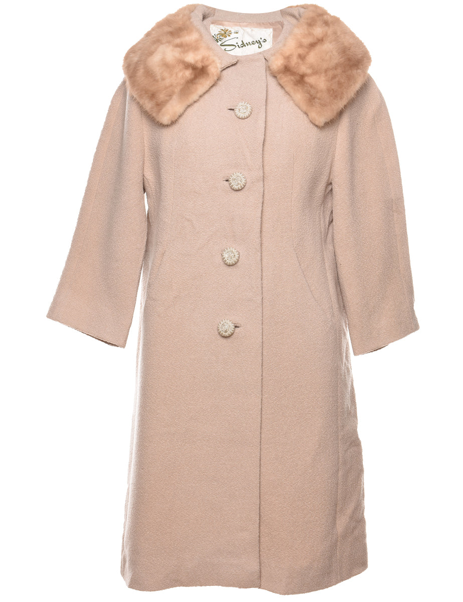 Faux Fur Trim Wool Coat