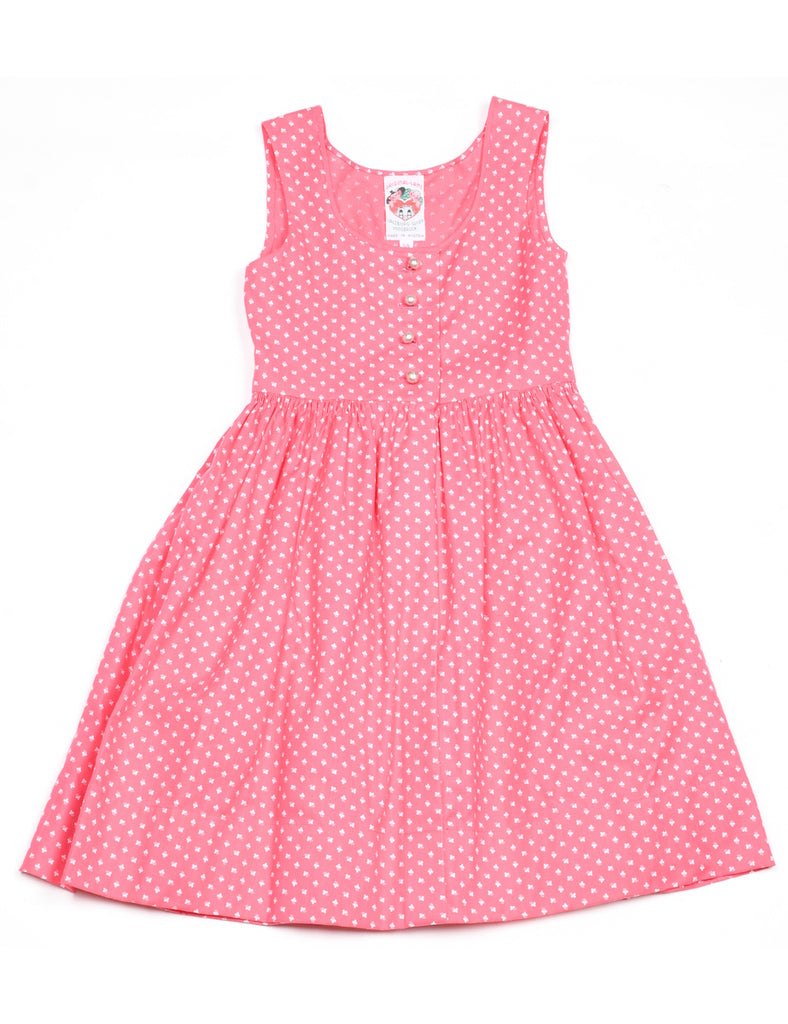 Sleeveless Floral Pink & White Dress - 5-6 YEARS