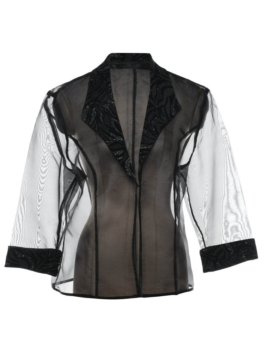 Sheer black sales evening jacket