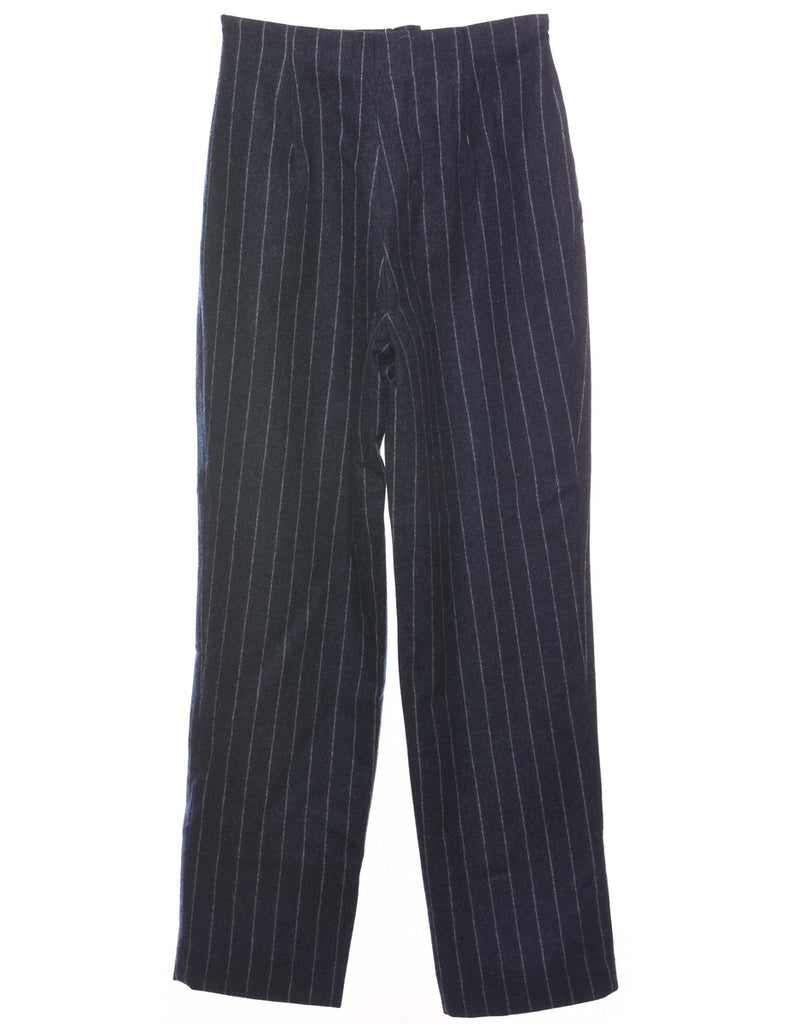 Striped Navy & White Casual Trousers - W28 L31