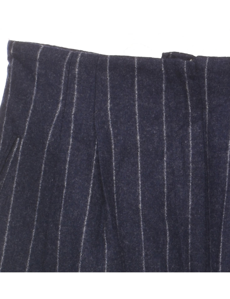 Striped Navy & White Casual Trousers - W28 L31