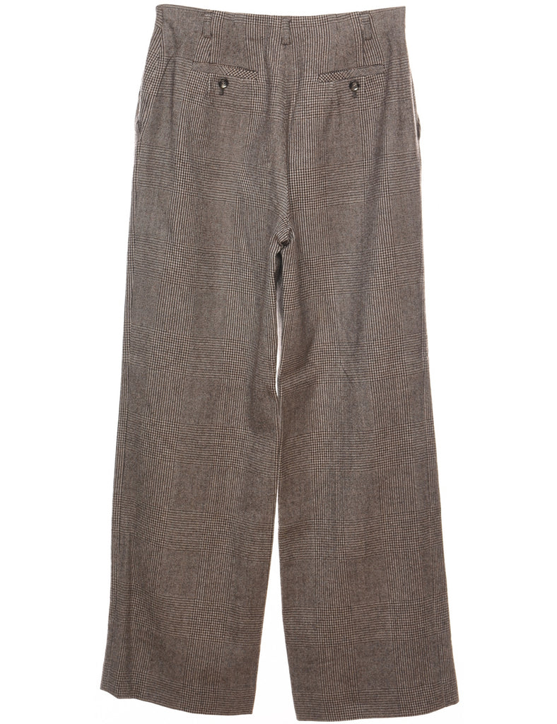 Wool Talbots Light Brown Checked Trousers - W28 L31