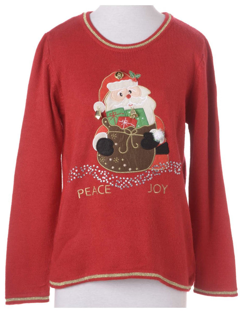 Beyond Retro Label Label Christmas Jumper With Bells